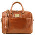 Urbino - Leather laptop briefcase with front pocket